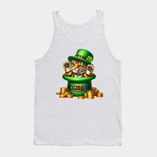 Tiger Hat for Patrick's Day Tank Top